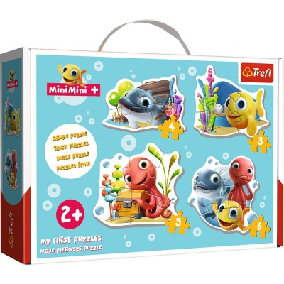 Trefl-36125 Puzzle Cadre - 4 Puzzles - Baby Classic Fish MiniMini