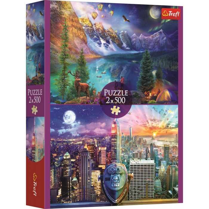  Trefl-37500 2 Puzzles - Tournée Américaine