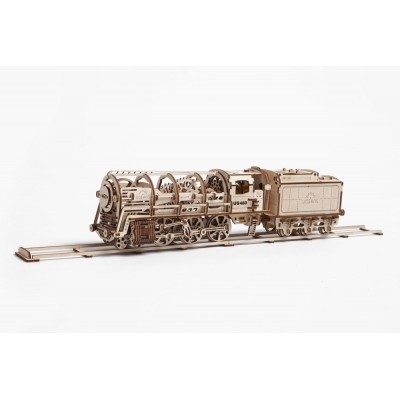 Ugears-12023 Puzzle 3D en Bois - Steam Locomotive with Tender
