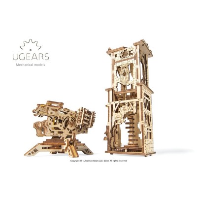 Ugears-12075 Puzzle 3D en Bois - Archballista-Tower