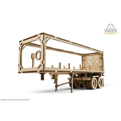 Ugears-12087 Puzzle 3D en Bois - Remorque pour Camion Heavy Boy Truck VM-03