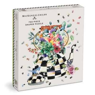 Galison-37127 Théière à Carreaux - Puzzle de 750 Pièces