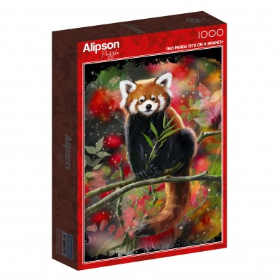 Puzzle Alipson-Puzzle-50035 Panda Roux Assis sur une Branche