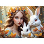 Puzzle  Alipson-Puzzle-50129 Lady and Bunnies
