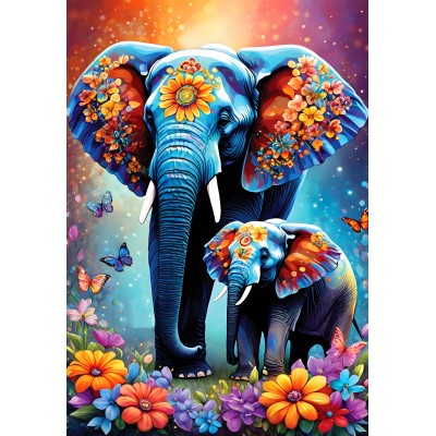 Puzzle Alipson-Puzzle-F-50154 Elephants  - Maternal Love Collection