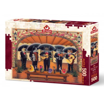 Puzzle Art-Puzzle-5082 L'Équipe Flamenco Meow