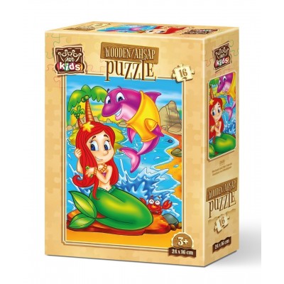 Art-Puzzle-5858 Puzzle en Bois - Sirène et ses Amis