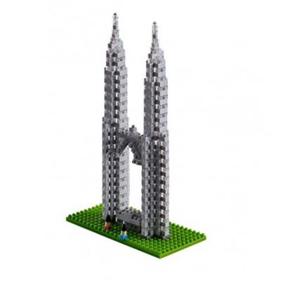 Brixies-58673 Nano Puzzle 3D - Petronas Towers (Level 4)