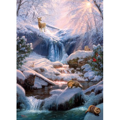 Puzzle Cobble-Hill-40003 Chutes Mystiques en Hiver