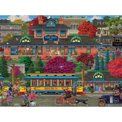 Puzzle Cobble-Hill-48019 Pièces XXL - Station de Tramway