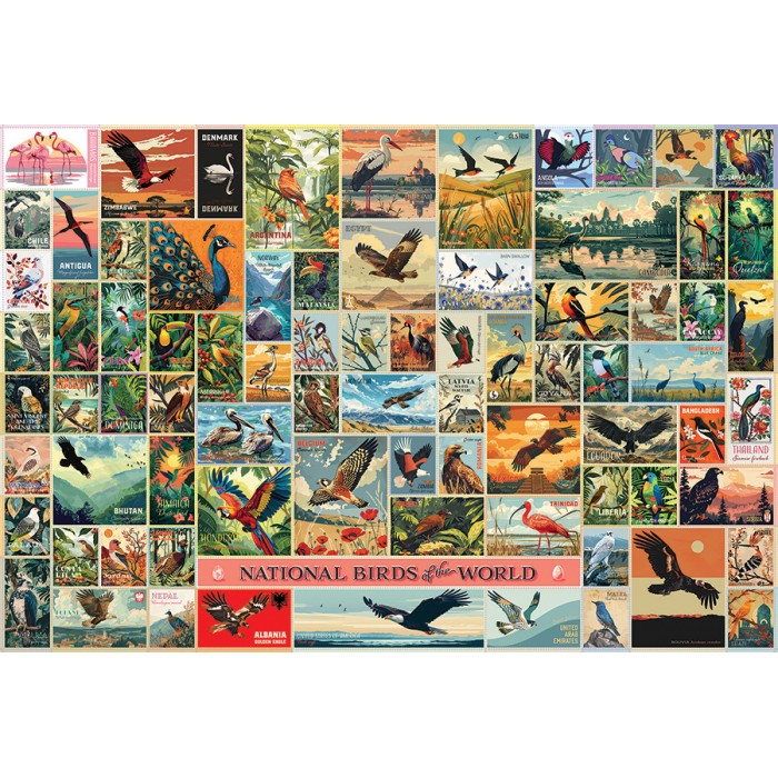 Puzzle  Cobble-Hill-49024 Oiseaux Nationaux du Monde