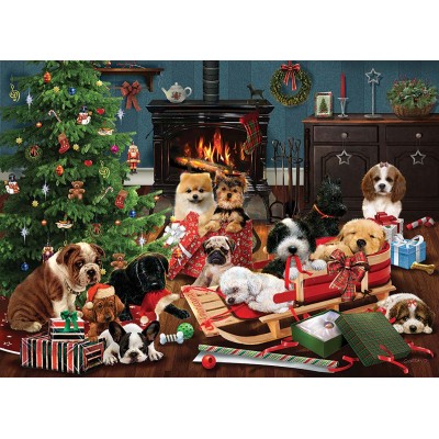 Puzzle Cobble-Hill-85055 Pièces XXL - Christmas Puppies