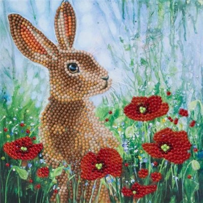 Puzzle Crystal-Art-9624 Crystal Art - Kit Broderie Diamant - Lapin