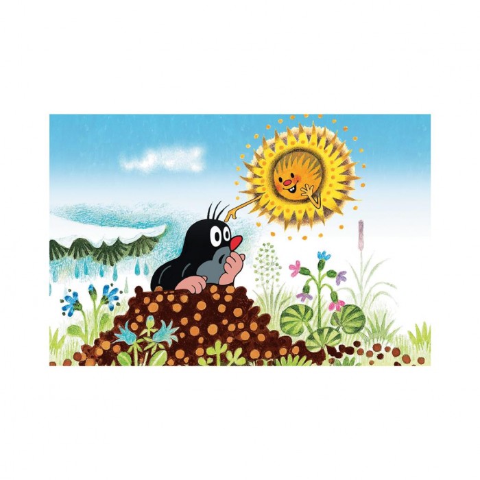  Dino-33106-AuSoleil Mini Puzzle - La Petite Taupe : Au Soleil