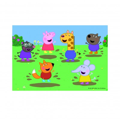Dino-38166 Peppa Pig et ses Amis - 2 Puzzles de 48 Pièces