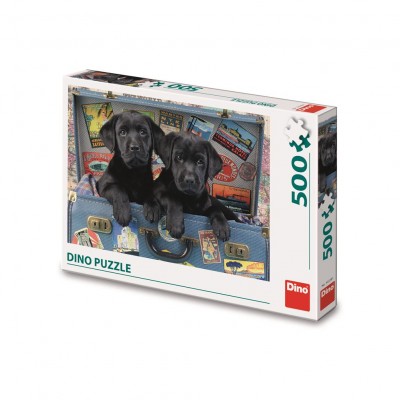 Puzzle Dino-50258 Chiots dans un Coffre