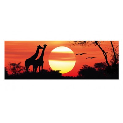 Puzzle Dino-54530 Girafes au Coucher de Soleil