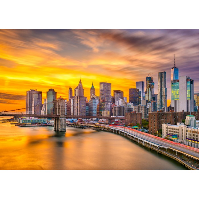 Puzzle  Enjoy-Puzzle-2081 L'horizon de la Ville de New York au Crépuscule