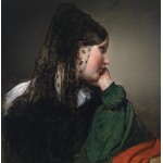 Puzzle  Grafika-00484 Friedrich von Amerling : Jeune Fille de Profil avec une Mantille Noire, 1887