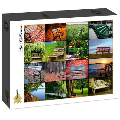 Puzzle Grafika-F-30403 Collage - Bancs