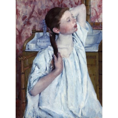 Puzzle Grafika-F-30537 Mary Cassatt : Jeune Fille Coiffant ses Cheveux, 1886
