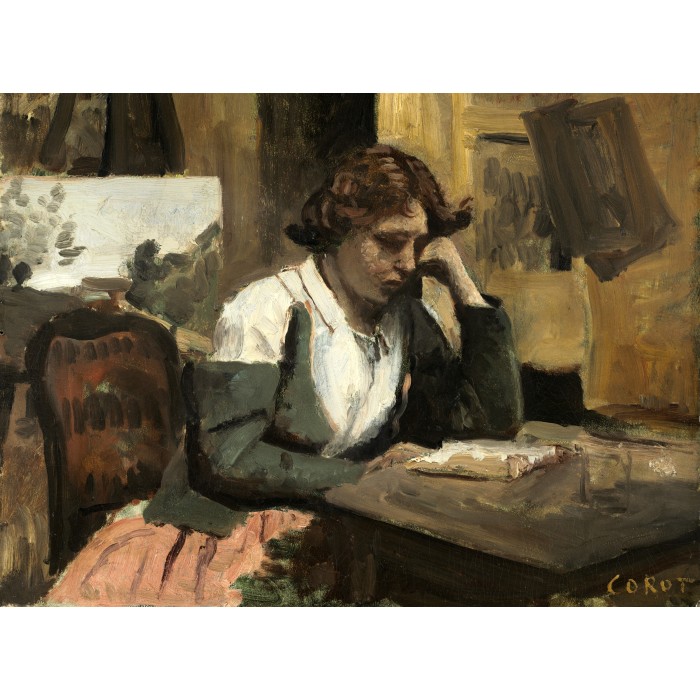Puzzle Grafika-F-30546 Jean-Baptiste-Camille Corot : Lecture de Jeune Fille, 1868