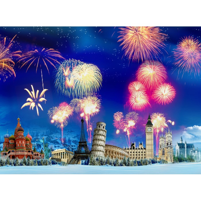 Puzzle  Grafika-F-30797 Nouvel An autour du Monde