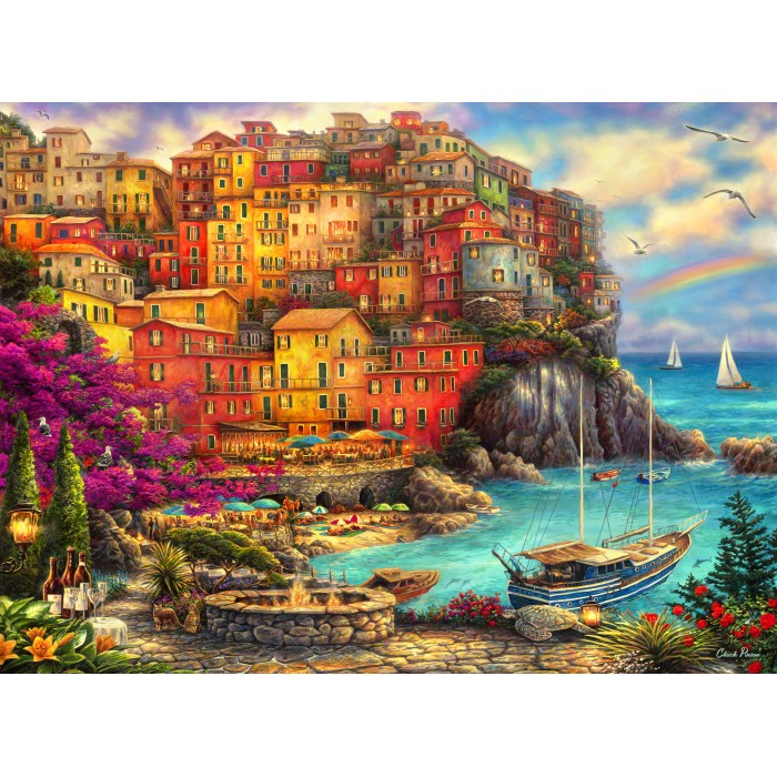 Puzzle Grafika-F-30819 Chuck Pinson - A Beautiful Day at Cinque Terre