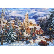 Puzzle  Grafika-T-00722 Chuck Pinson - Sledding To Town