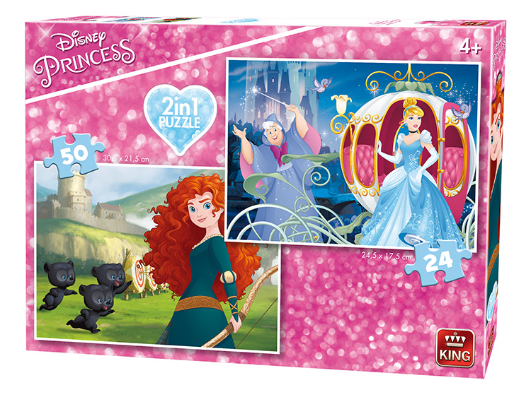 2 Puzzles - Disney Princess - 24 Teile - KING INTERNATIONAL Puzzle acheter  en ligne