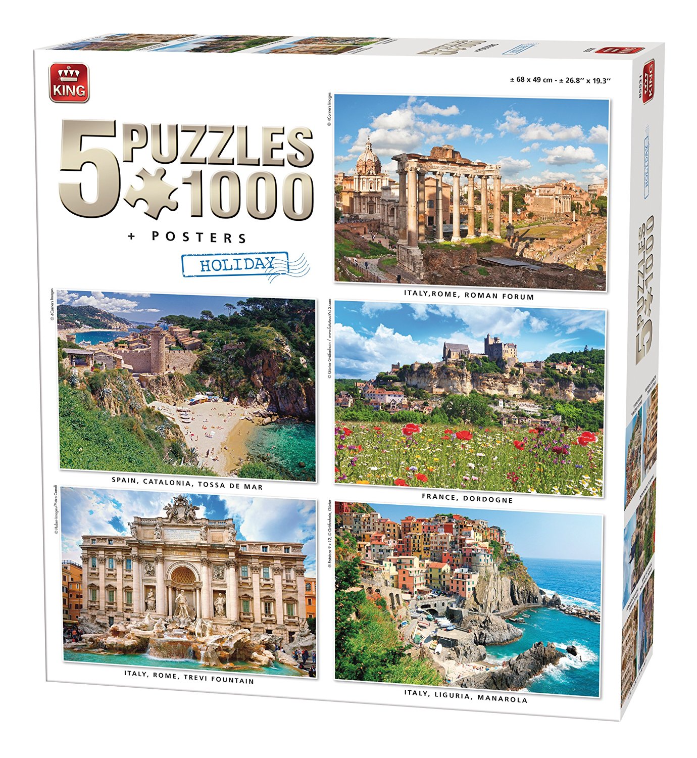 5 Puzzles - Noël - 1000, 1000, 1000, 1000 et 1000 pièces KING INTERNATIONAL