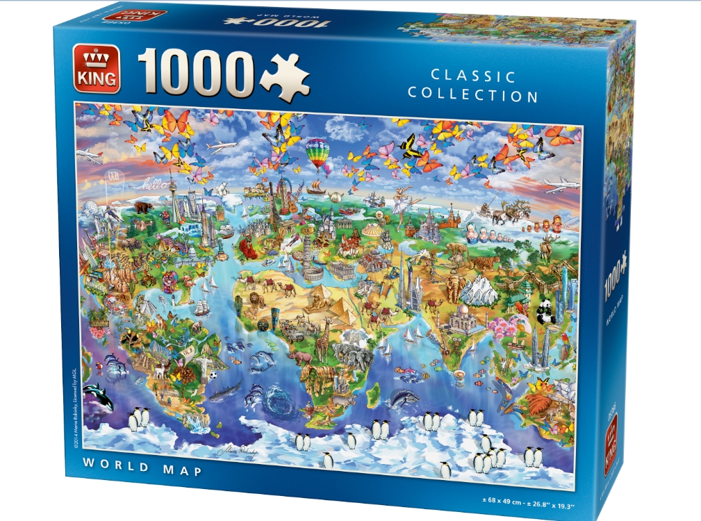  Carte  du Monde  1000  Teile KING INTERNATIONAL Puzzle 