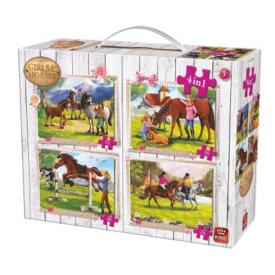 King-Puzzle-05255 4 Puzzles - Girls & Horses