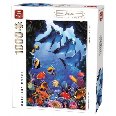 Puzzle King-Puzzle-05667 Dolphins Rocks