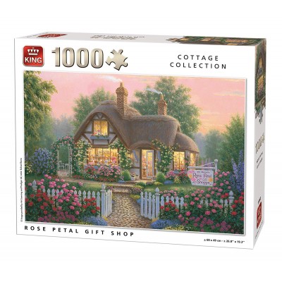 Puzzle King-Puzzle-55860 Cottage Rose Petal Gift Shop