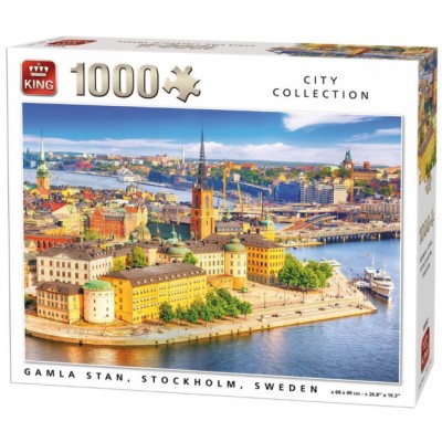 Puzzle King-Puzzle-55952 City Collection - Gamla Stan, Stockholm, Suède