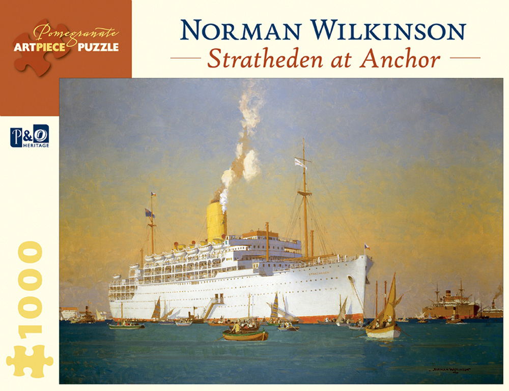 Norman Wilkinson Stratheden at Anchor