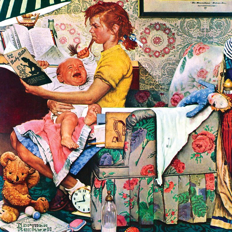 Norman Rockwell The Babysitter
