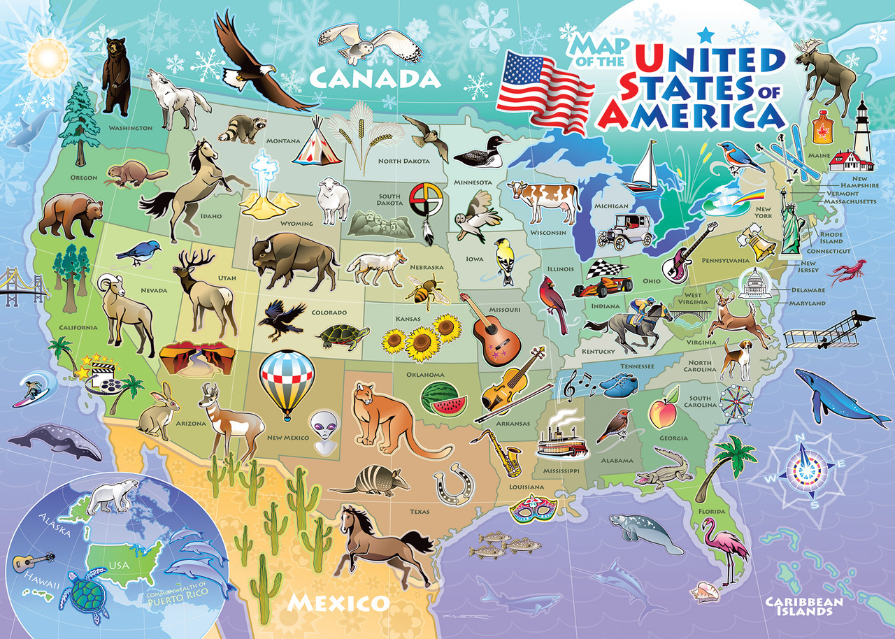 Puzzle Cadre - Carte des USA