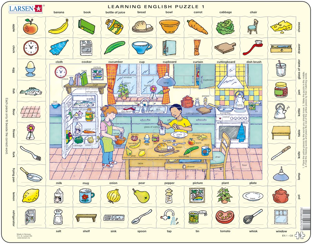 Puzzle Cadre Apprendre lAnglais 1 Dans la Cuisine en Anglais