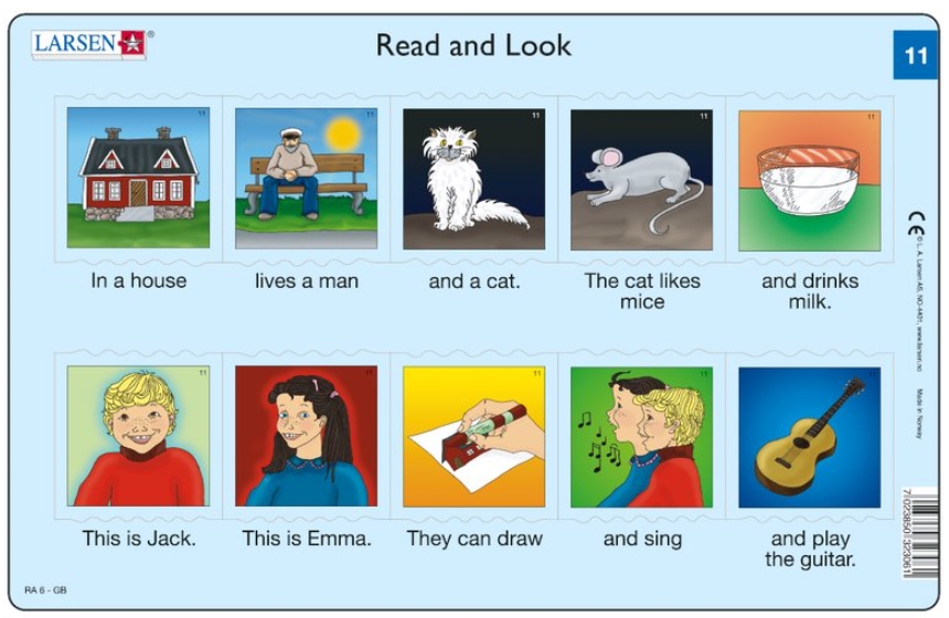 2 Puzzles Cadres - Apprendre l'Anglais : Read and Look 11-12 (en Anglais)