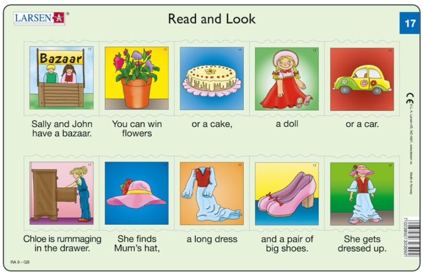 2 Puzzles Cadres - Apprendre l'Anglais : Read and Look 17-18 (en Anglais)