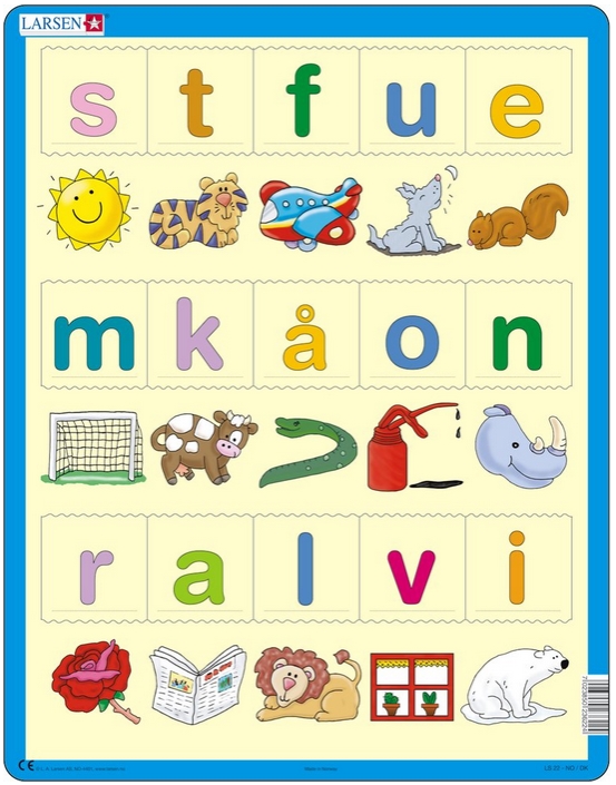 puzzle cadre - lær å lese (små bokstaver) (en norvégien)