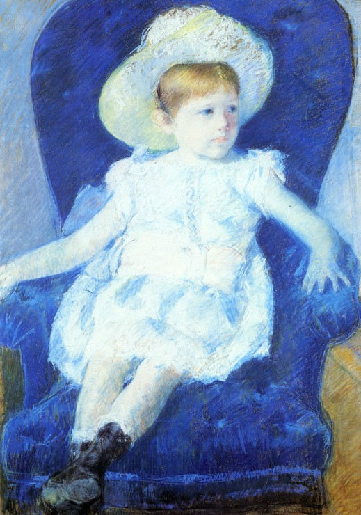 Mary Cassatt Elsie sur un Canape Bleu 1880