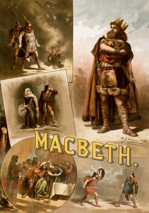 Affiche pour une production Americaine de Macbeth avec Thomas W Keene 1884