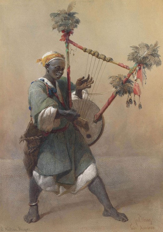 Carl Haag A Nubian Harper 1858