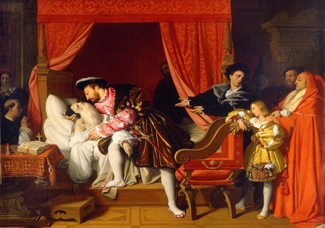 Jean-Auguste-Dominique Ingres : Francois Ier recoit les derniers soupirs de Leonard de Vinci, 1818