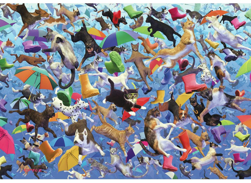 Puzzle en Bois Royce B McClure Raining Cats and Dogs