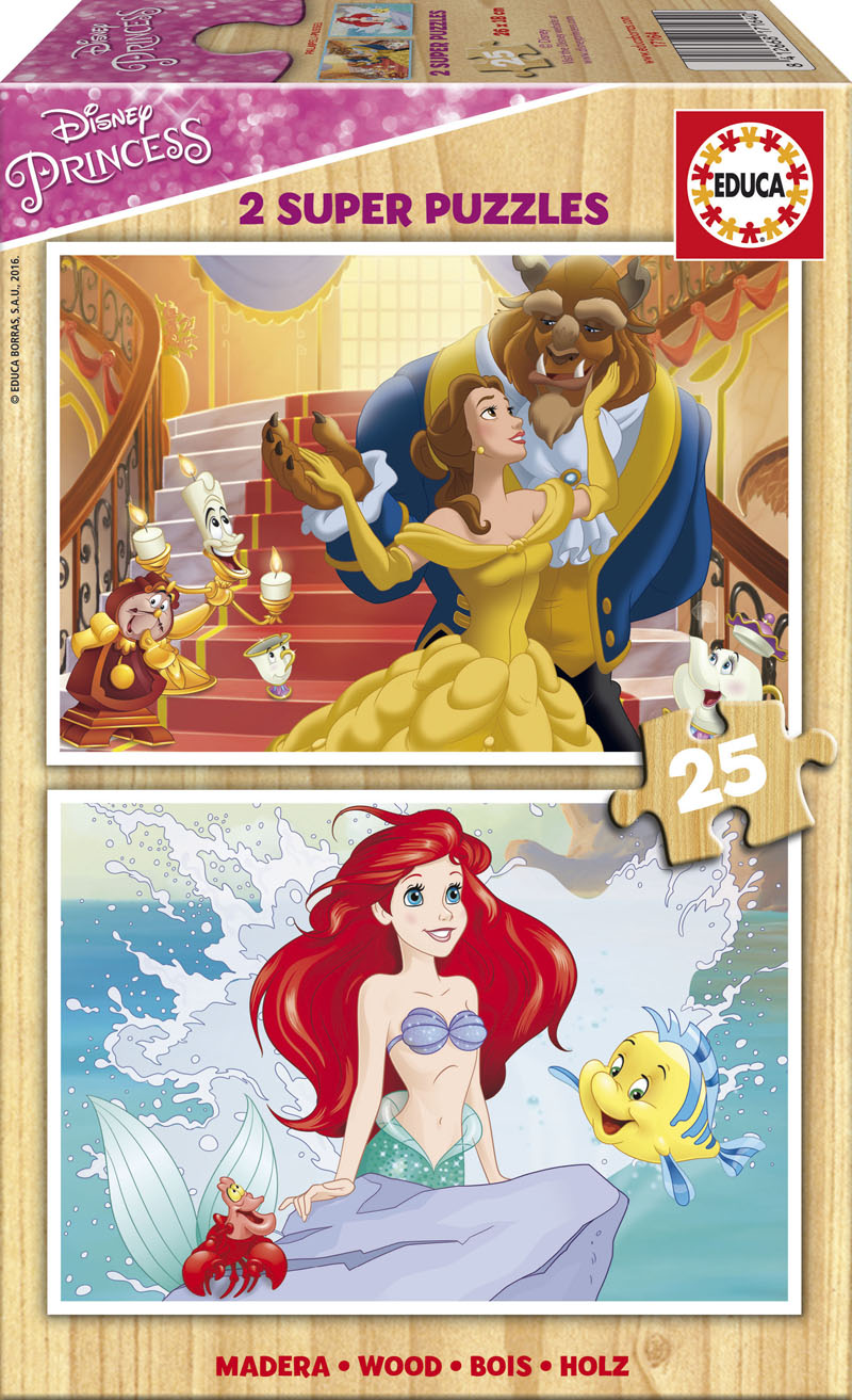 2 Puzzles en Bois - Princesses Disney