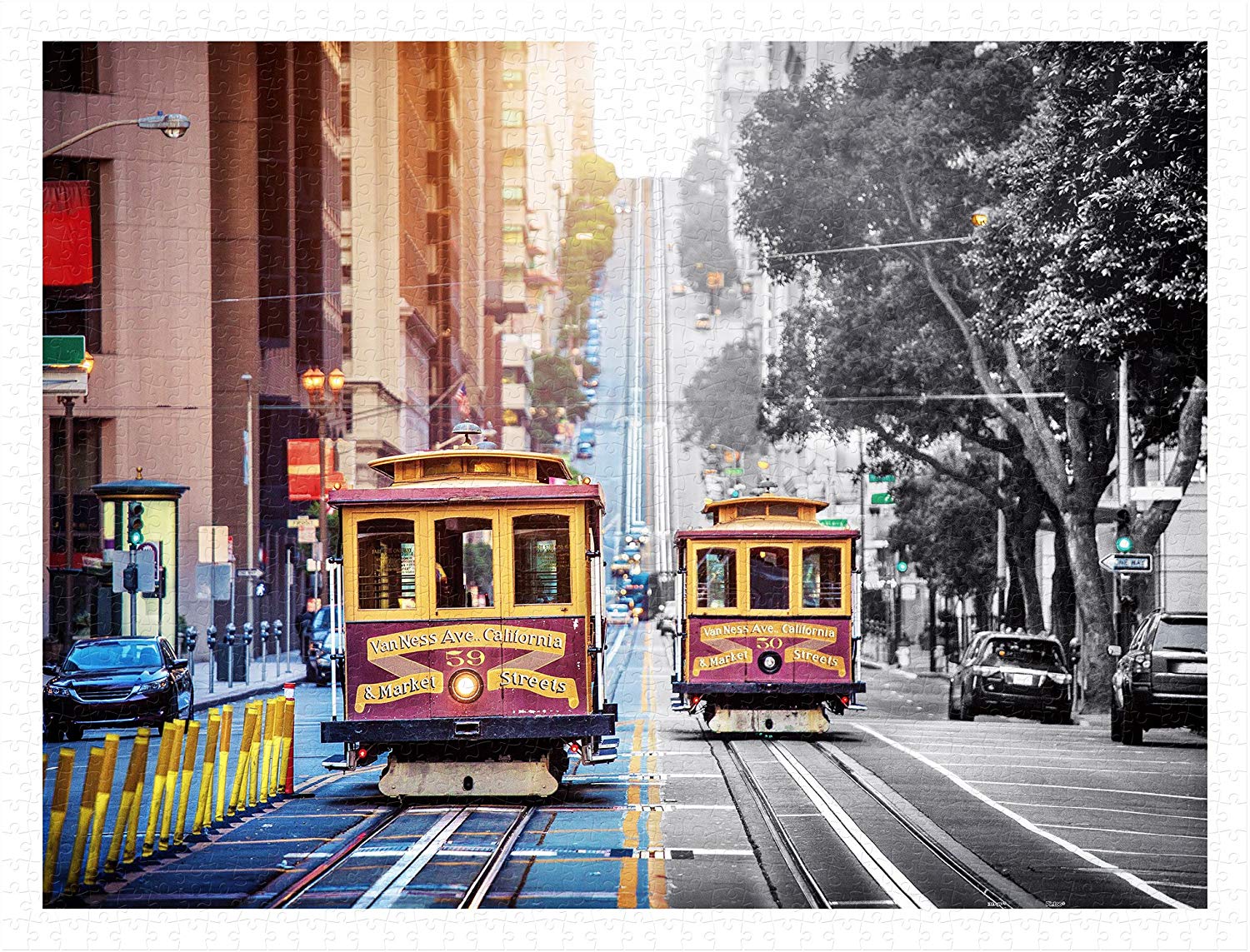 Puzzle en Plastique Cable Cars on California Street San Francisco